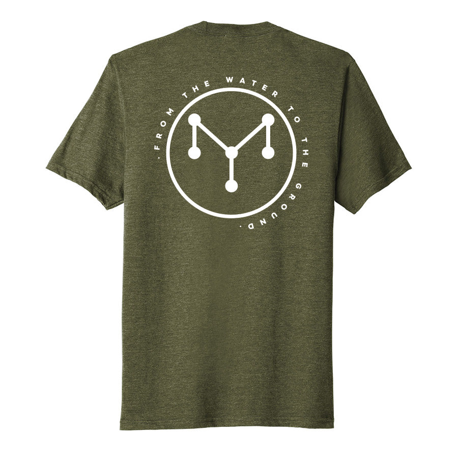 Military Green Molecular Logo - Short Sleeve - Men